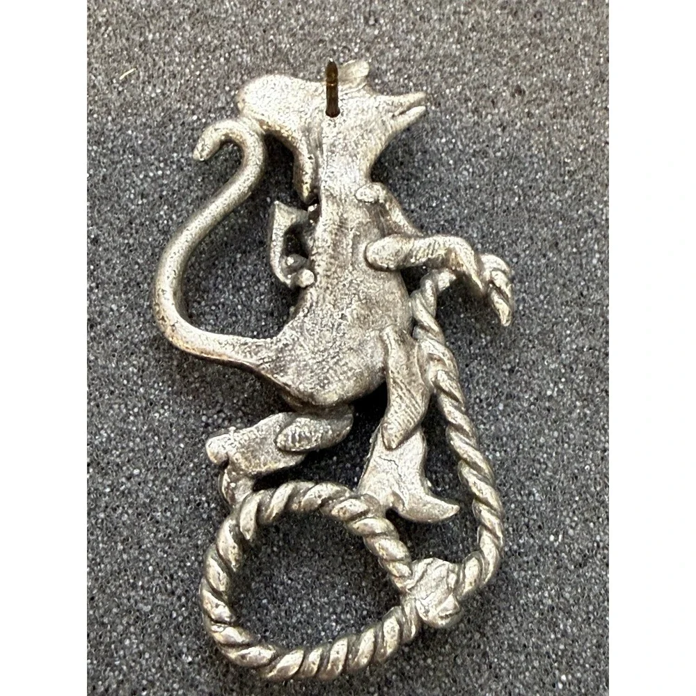 Vintage Handcrafted Pewter Brooch‎ Pin Eye/ Sunglass Holder USA